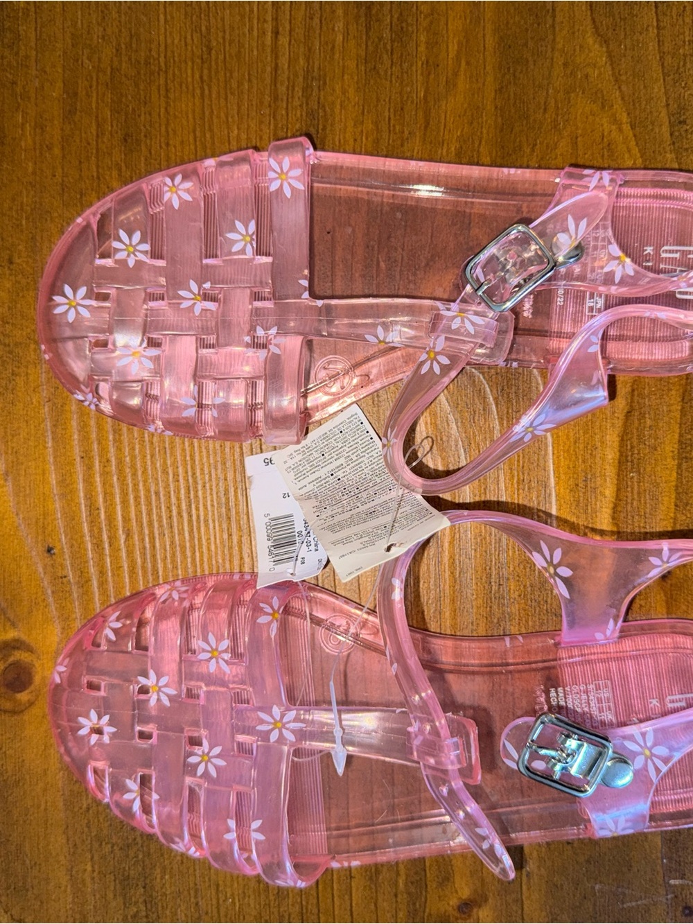 GAP Pink Clear Daisy Jelly Sandals for Kids size 12 girl